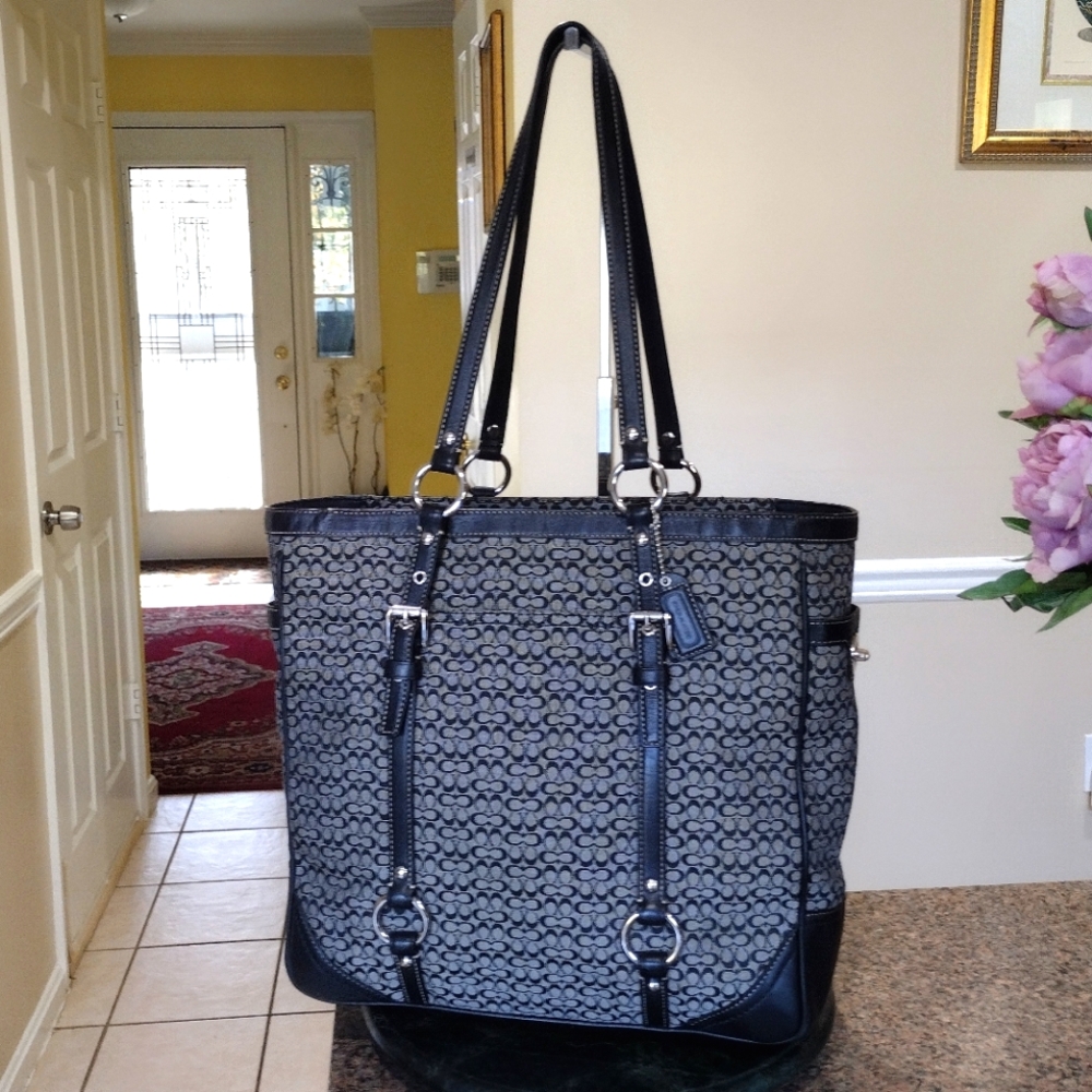 Coach Gallery East West Signature Tote Bag